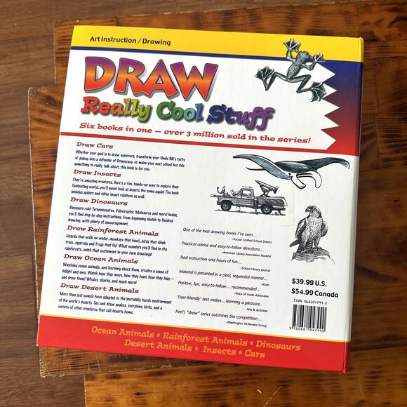 Vintage 1994 Draw Really Cool Stuff 6 Books In One Hardcover Spiral Book - Picture 13 of 15